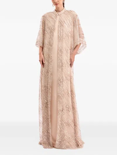 Gemy Maalouf Wide-sleeved Sequinned Kaftan In Pink