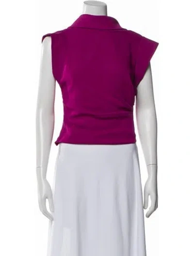 Pre-owned Gemy Maalouf Wool Sleeveless Top In Purple