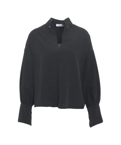 Gender Button-down Collar Blouse In Black