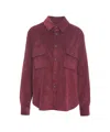 Gender Corduroy Blouse With Classic Collar In Purple
