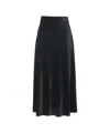 Gender Flowing Maxi Skirt With Subtle Shimmer In Black