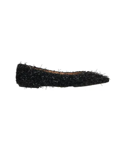 Gender Lurex Fringed Ballerinas In Black