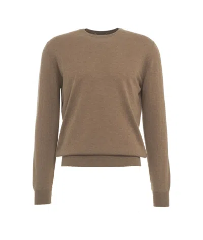 Gender Merino Blend Pullover In Brown