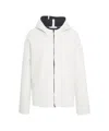 Gender Oversized Hoodie Jacket With Structured Knit In White