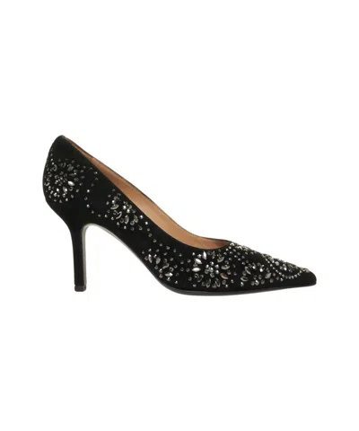 Gender Pointed Toe Suede Pumps With Strass Embellishments In Animal Print