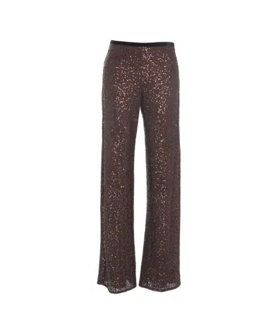 Gender Sequin-embellished Trousers With Straight Cut And Flare In Gray