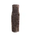 Gender Strapless Bronze Midi Dress With Sequin Embellishments In Black