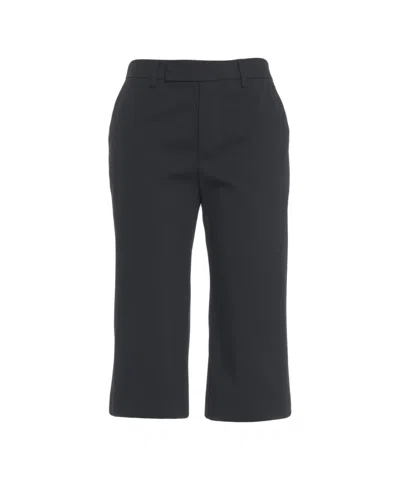 Gender Tailored Black Capri Pants With Slanted Pockets