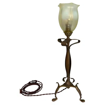 Pre-owned General Electric Art Nouveau Lamp In The Style Of Was Benson In Gold