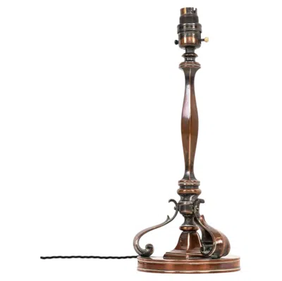 Pre-owned General Electric Company (gec) 1 Early 20th Century Antique Copper Plated Brass Gec Desk Table Lamp, C.1910 In Brown