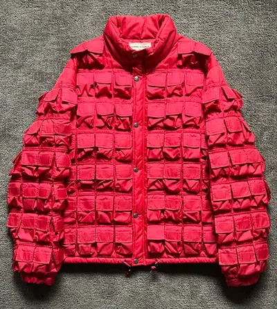 Pre-owned General Research 1998  175 Pocket Red Grail Zip Puffer Jacket