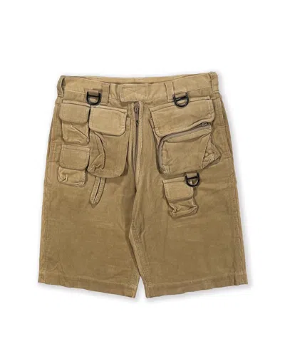 Pre-owned General Research 2003 Fisherman's Corduroy Cargo Shorts In Khaki