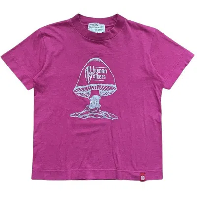 Pre-owned General Research “all Humans Are Brother” T-shirt 2002 In Pink