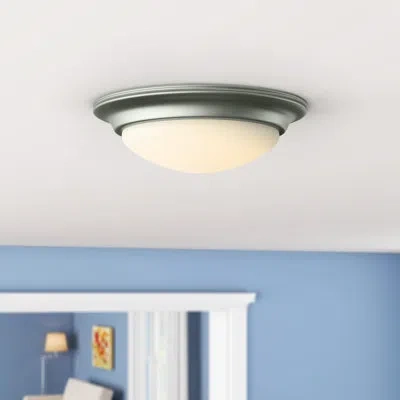 Generation Lighting 2 -light 14" Flush Mount In Brushed Nickel