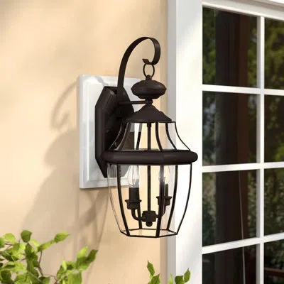 Generation Lighting 20.5'' H Glass Outdoor Wall Lantern In Black