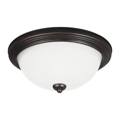 Generation Lighting 3 - Light 15.25" Flush Mount In Bronze