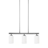 Generation Lighting 3 - Light Kitchen Island Linear Pendant In Chrome