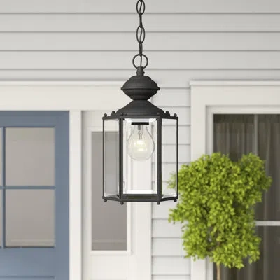 Generation Lighting 59th Street 1-bulb 12.5" H Outdoor Hanging Lantern In Black