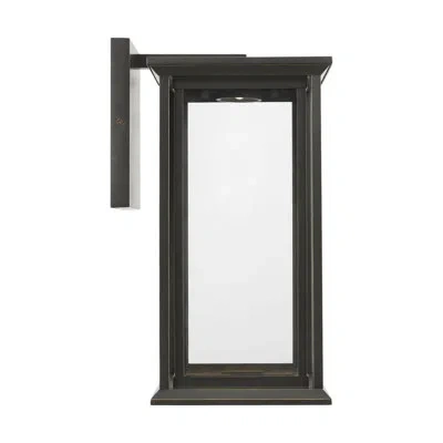 Generation Lighting Abril Traditional Dimmable 1-light Integrated Led Outdoor Fixture With Distressed Seeded Glass Panel In Antique Bronze