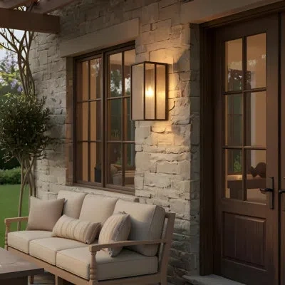 Generation Lighting Adali Traditional Dimmable 1-light Outdoor Fixture In Textured With Distressed Glass Panels For Outd In Antique Bronze