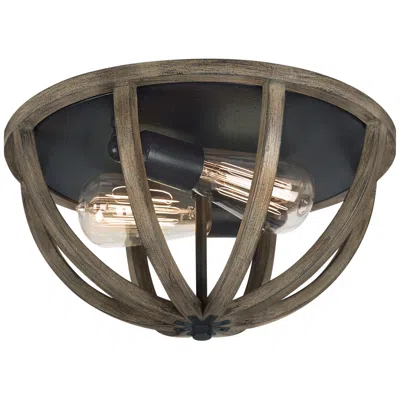 Generation Lighting Allier 13" Wide Weathered Oak Wood Ceiling Light In Brown