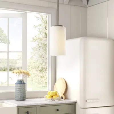 Generation Lighting Alturas 1 - Light Cylinder Pendant In Brushed Nickel
