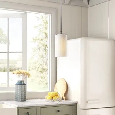 Generation Lighting Alturas 1 - Light Single Cylinder Pendant In Brushed Nickel