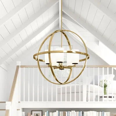 Generation Lighting Alturas 5 - Light Shaded Globe Chandelier In Satin Bronze