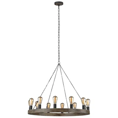 Generation Lighting Avenir 36" 12-light Faux Wood Ring Chandelier