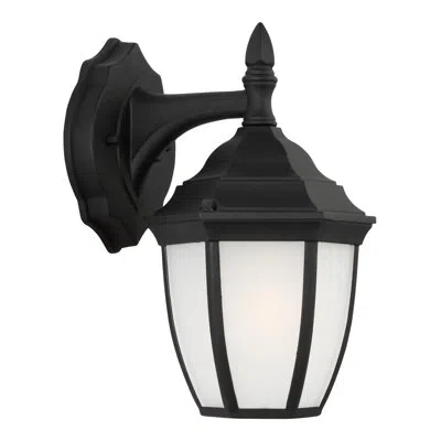 Generation Lighting Bakersville 11" H Outdoor Wall Lantern In Black,black,frosted