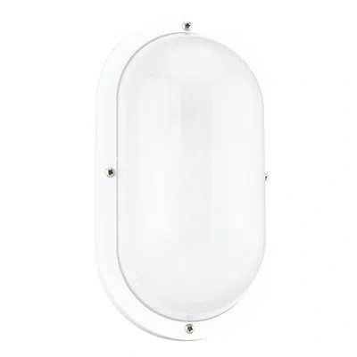 Generation Lighting Bayside Black 1 -bulb Outdoor Bulkhead Light In White