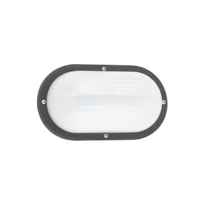 Generation Lighting Bayside Frosted Outdoor Bulkhead Light In Black