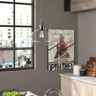 Generation Lighting Belton 1-light Single Schoolhouse Pendant In Brushed Nickel