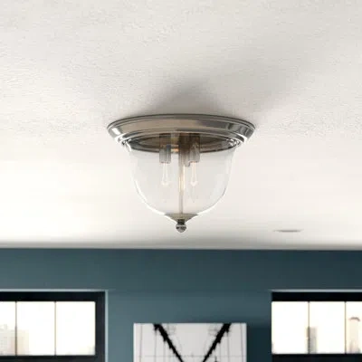 Generation Lighting Belton 3 -light 11.25" Flush Mount In Brushed Nickel