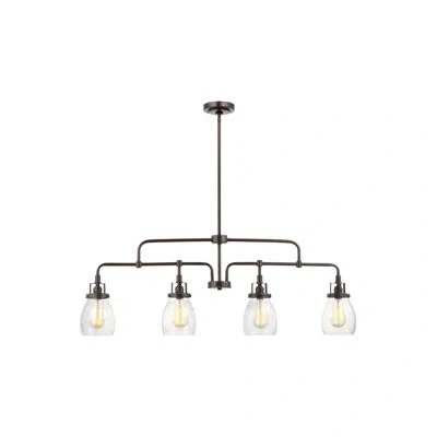 Generation Lighting Belton 4 - Light Kitchen Island Linear Pendant In Bronze