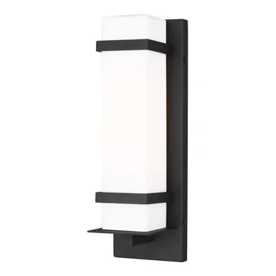 Generation Lighting Black Outdoor Armed Sconce