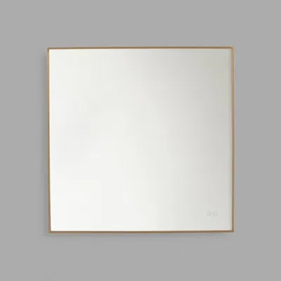Generation Lighting Cadre Square Framed Wall Mirror In Satin Brass