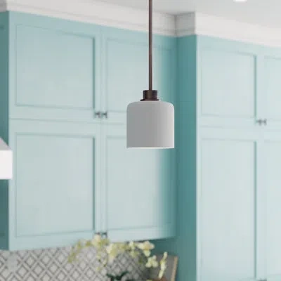 Generation Lighting Canfield 1 - Light Single Drum Pendant In Burnt Sienna