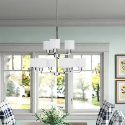 Generation Lighting Canfield 9 - Light Shaded Tiered Chandelier In Brushed Nickel