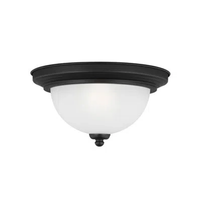 Generation Lighting Ceiling 1 -light 10.5" Flush Mount In Midnight Black