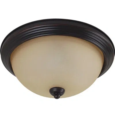 Generation Lighting Ceiling 3 -light 14.5" Flush Mount In Burnt Sienna