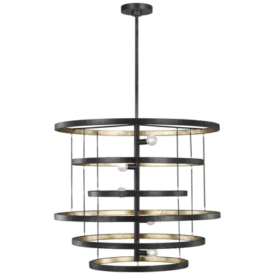 Generation Lighting Celeste 30" Wide Aged Iron 5-light Tiered Chandelier