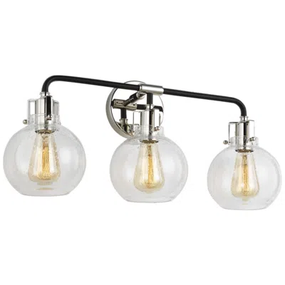 Generation Lighting Clara 24"w Black 3-light Bath Light In White
