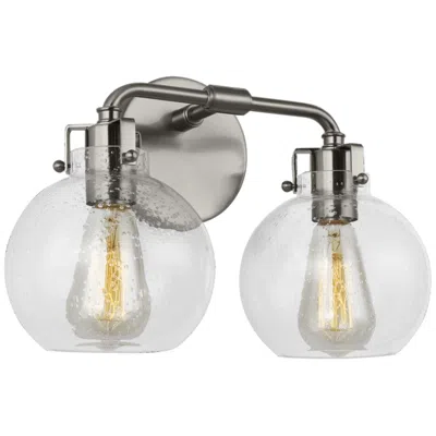 Generation Lighting Clara 9 3/4" High Satin Nickel 2-light Wall Sconce