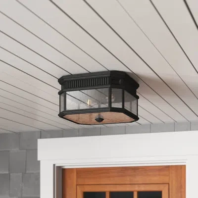 Generation Lighting Cotswold Lane 2 - Bulb Outdoor Flush Mount In Black