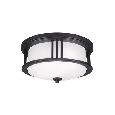 Generation Lighting Crowell 2 - Bulb Outdoor Flush Mount In Black