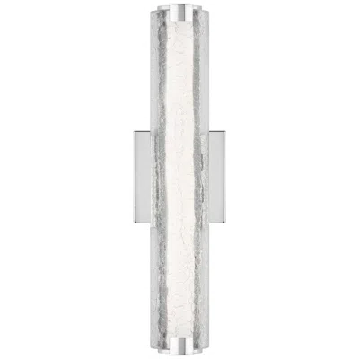 Generation Lighting Cutler 18" Chrome And Crackle Glass Led Sconce