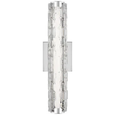 Generation Lighting Cutler 18" High Chrome And Rock Glass Led Sconce