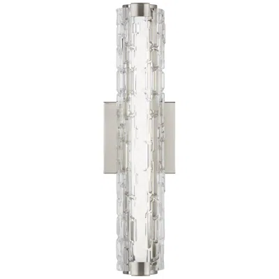 Generation Lighting Cutler 18" Satin Nickel And Rock Glass Wall Sconce