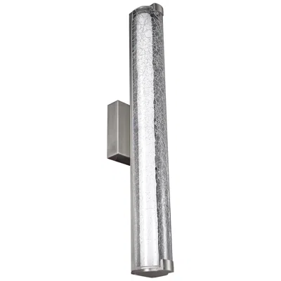 Generation Lighting Cutler 24" Nickel And Crackle Glass Led Bath Light